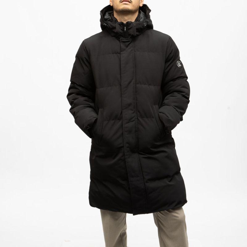 Men's Mid-length Alpine Down Jacket with Hood Solid Color DEELUXE 74