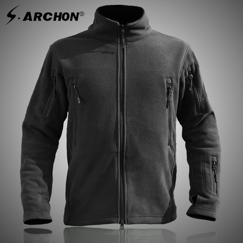 Angken Men s Thick Winter Fleece Jacket - Double-Sided Polar Fleece Windbreaker XL