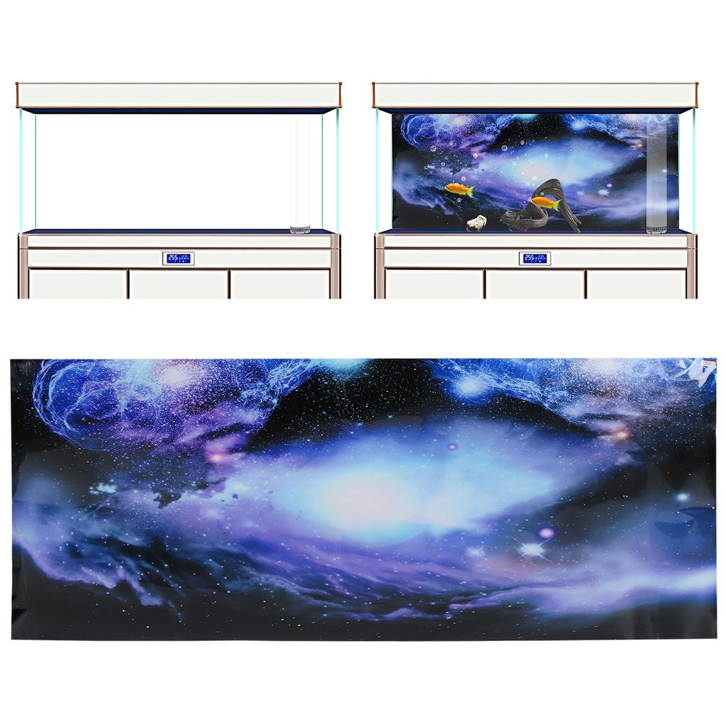 Aquarium Landscape Sticker Poster PVC Fish Tank Painting Sticker Universe Stars Decor