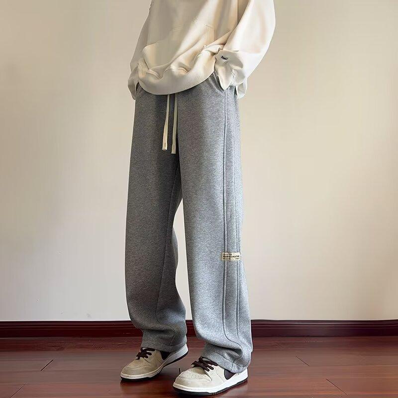 Cozyoutfit Amerikaanse wijde joggingbroek, veelzijdige dunne casual broek, retro rechte sport wijde pijpen broek XXL donkergrijze kleur