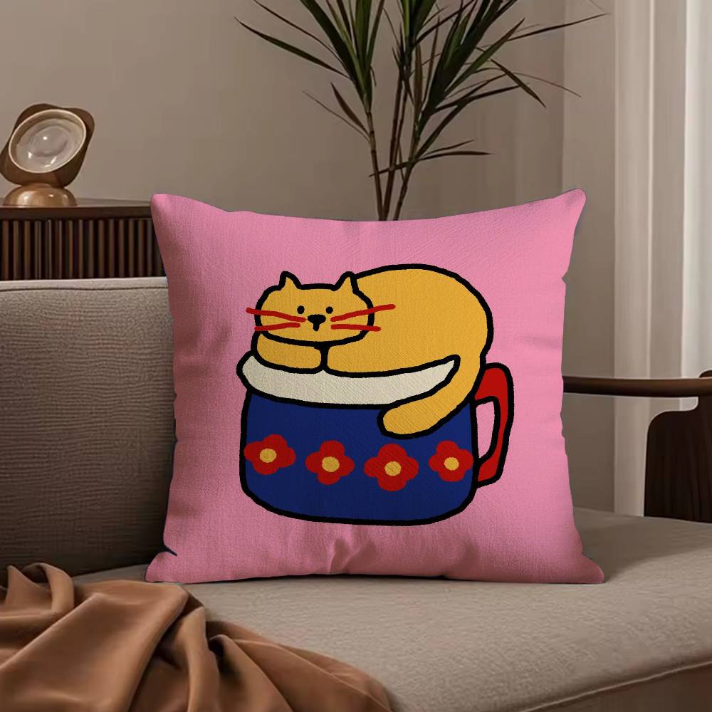 Custom Happy Dog Pillow Case Anti-dustmite Pillowcase Invisible zipper silky short plush Sofa cushion cover