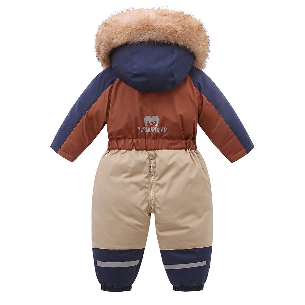Children Winter Ski Suit Coat Thicken Baby Jumpsuit Warm Children Jacket Waterproof Hooded Kids Baby Clothes 1-5Years