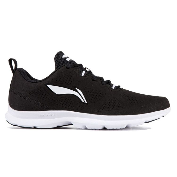 Li-Ning Comfortable Fabric Shock Absorbing Non-Slip Wear-Resistant Lightweight Low-Top Running Shoes Men Sneakers Standard-Black ARBN245-5