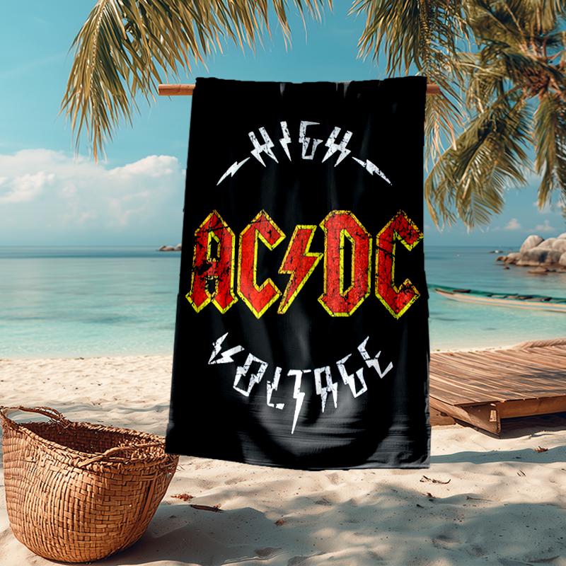 Ultra-Soft Beach Towel with ACDC Theme,Ideal for Pool - Camping, Diving - Perfect Travel Essential, Vibrant Beach Towel.