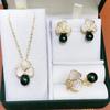 Freshwater Pearl Necklace, Earrings & Ring Set for Women - Versatile Fashion Jewelry Three-Piece Set