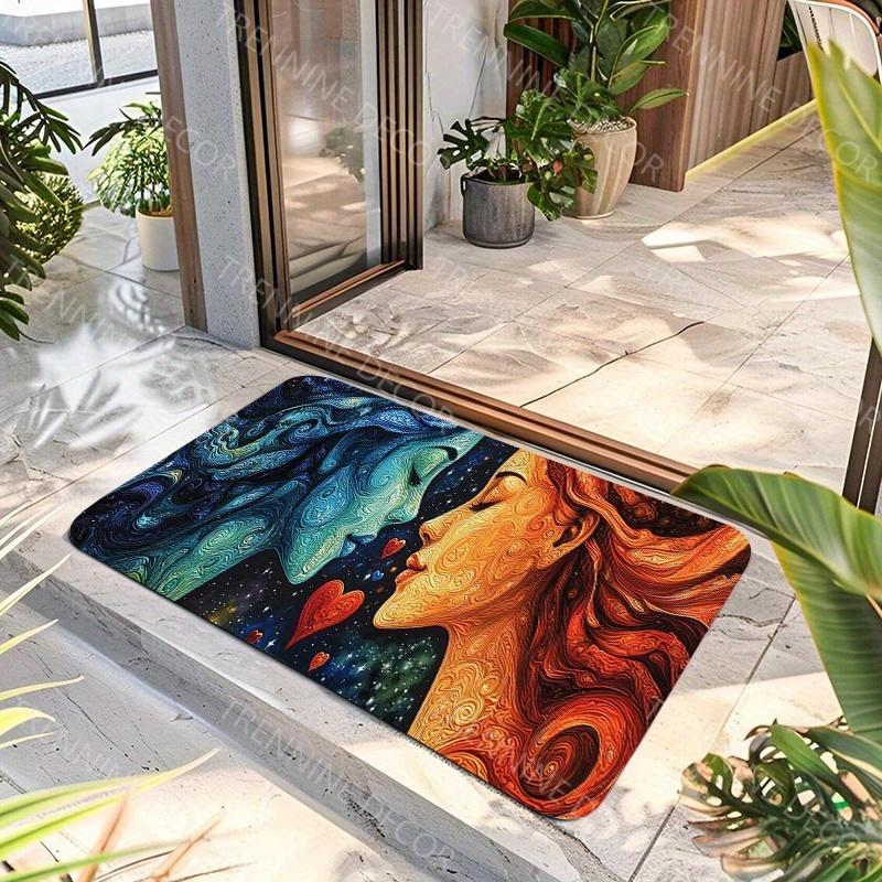 Valentine's Day Carpet Love Couple 2D Doormat Welcome Mat Kitchen Rug Beautiful Rug For Bedroom Carpet For Live Room Home