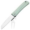Stainless Steel Kitchen Fruit Knives ABS Handle Folding Slicing Knife with Fork Camping Pocket Peeler