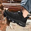 The New Breathable Woven Mesh Labor Protection Sports Work Shoes for Men Are Anti-crushing and Anti-piercing Steel Toe
