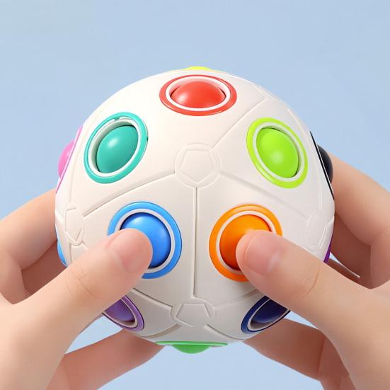 Cube Toy Stress Relief Puzzle Ball Rainbow Color Matching Cube Toy Develops Concentration Logical Thinking Intelligence Puzzle Toy