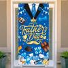 Blue Gold Happy Father's Day Background Celebrate Photo Flag Props Door Hanging Banner  Photo Booth