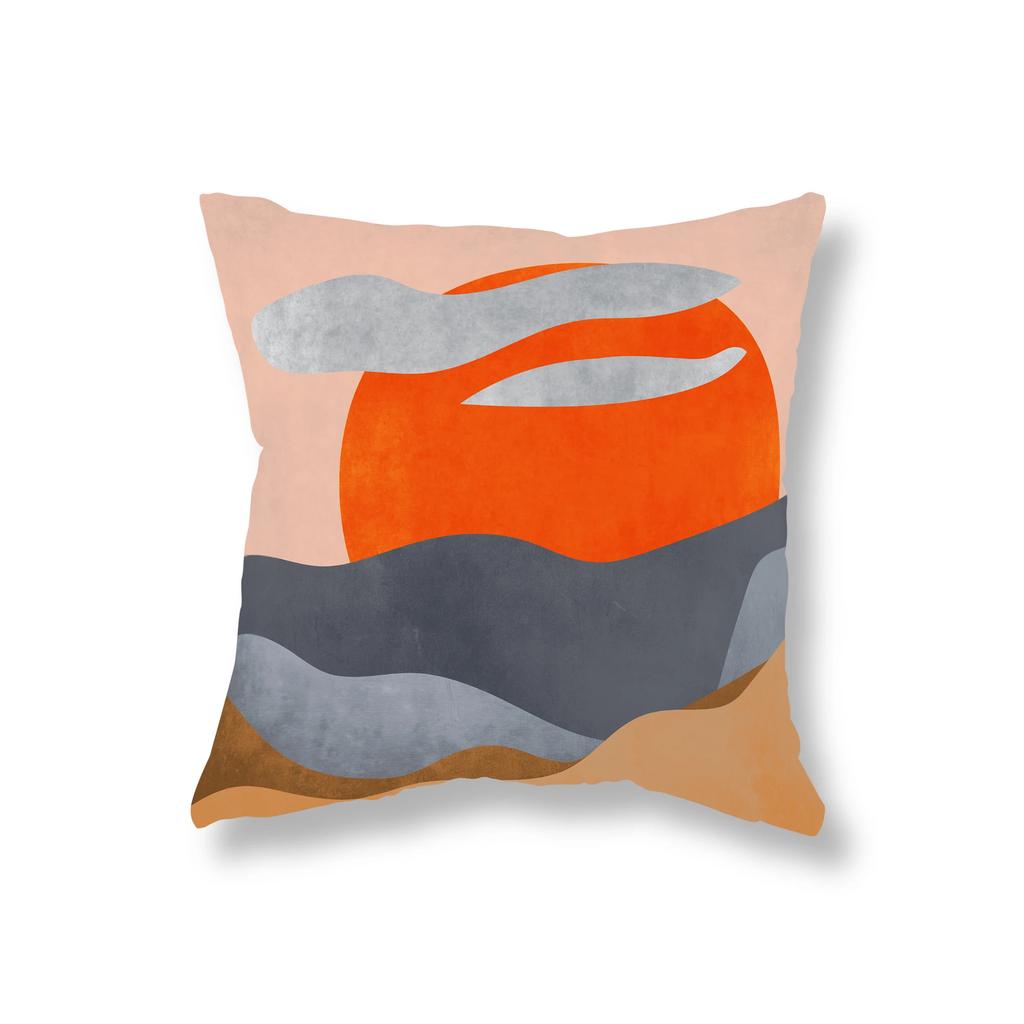 Pumpkin Cat Throw Pillow Cover Bohemian Abstract Simple Geometric Set Sofa Decor Room Office Game Chair Cushion  Home