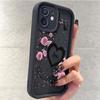 Heart Rose Black Groove Staircase Phone Case for iPhone 14-17 Pro Max