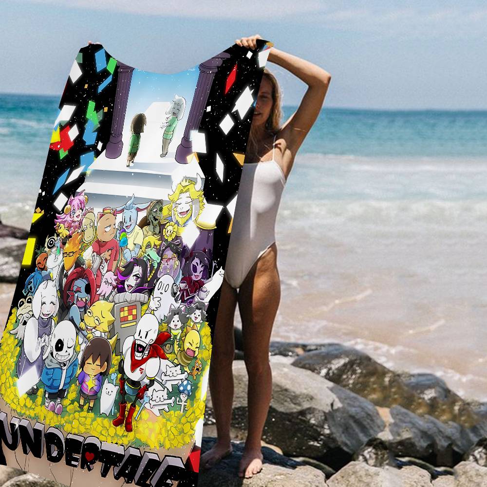 Anime Undertales Game Microfiber Printed Beach Towel Mountain Climbing Yoga Beach Swimming Running Absorbent Soft Towel
