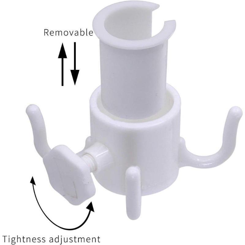 Beach Umbrella Hanging Hook 4Prong Plastic Umbrella Hook Hanging for Towels Hats Clothes Camera Sunglasses Bags Fit for Beach Camping Trips Blue&White