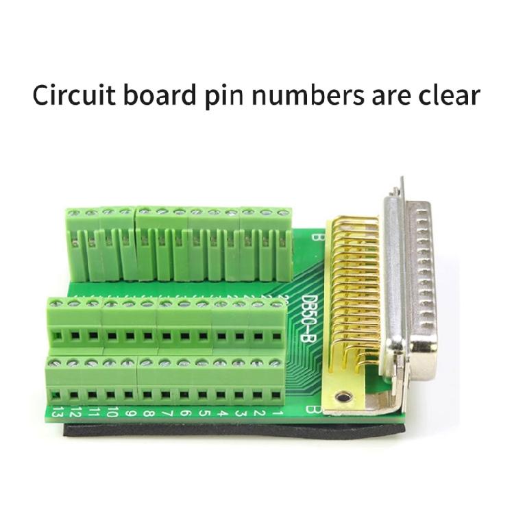 DB50 50Pin Female Male Connector DB50 50Pin Terminal Adapter Terminal Board Adapter Module with Screw Fastening