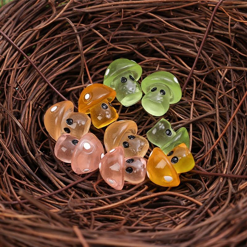 Luminous Mushroom Elf Car Ornaments Car Dashboard Decoration Resin Pendant Miniatures Mushrooms Fairy Garden DIY Accessories