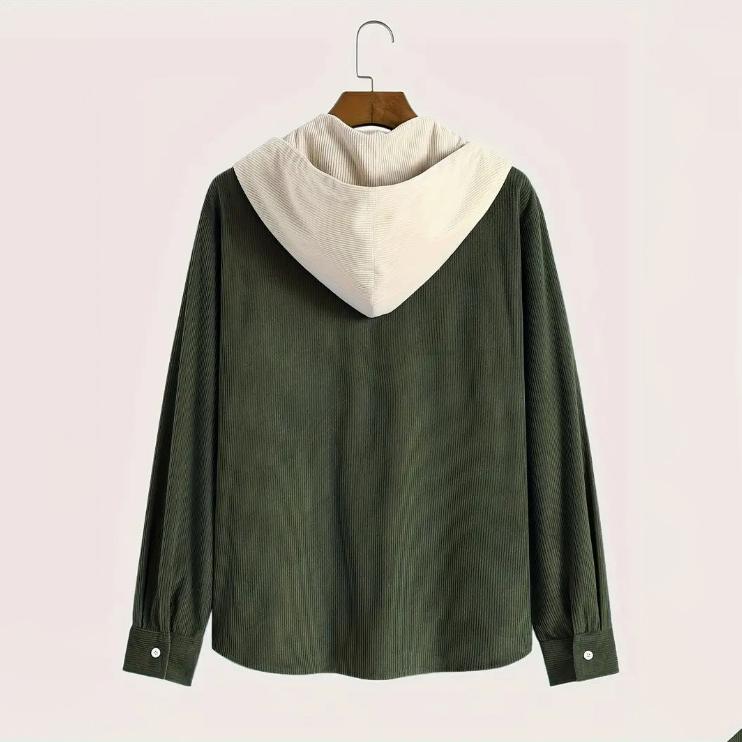 Fashion Spring Autumn Corduroy Hooded Jacket Comfortable Casual Daily Commuting Men