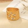 Corrugated design personalized winding minimalist ring opening versatile zircon exquisite ring