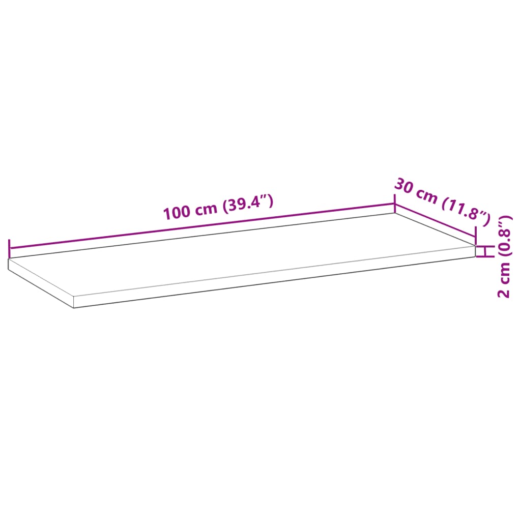 Floating Shelf 100 x 30 x 2 cm Solid Acacia Wood Untreated