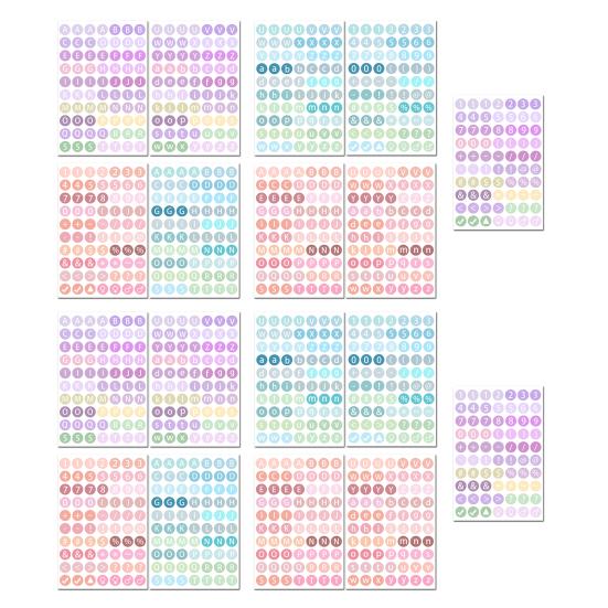 Adesivos Coloridos de Bolinhas com Letras Alfabeto Número Decalques DIY para Scrapbooking Diário Projetos de Artesanato Fácil de Remover Removível Essencial para Planejador Cartão