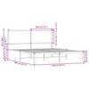 Metal Bed Frame Without Mattress Smoked Oak Finish 140 X 200 Cm