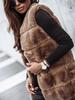 2023 Autumn/Winter Long Round Neck Fur Vest Coat