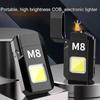COB Work Light with Battery Electric Lighter 4 Mode Rechargeable High Lumens Portable LED Light for Camping Hiking Running Lamp