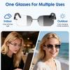 AI Smart Bluetooth Frameless Sunglasses with UV Protection and Photochromic Lenses, for Music and Calls