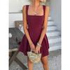 Women S Solid Color Slip A Line Short Dress Elegant Western Summer Style