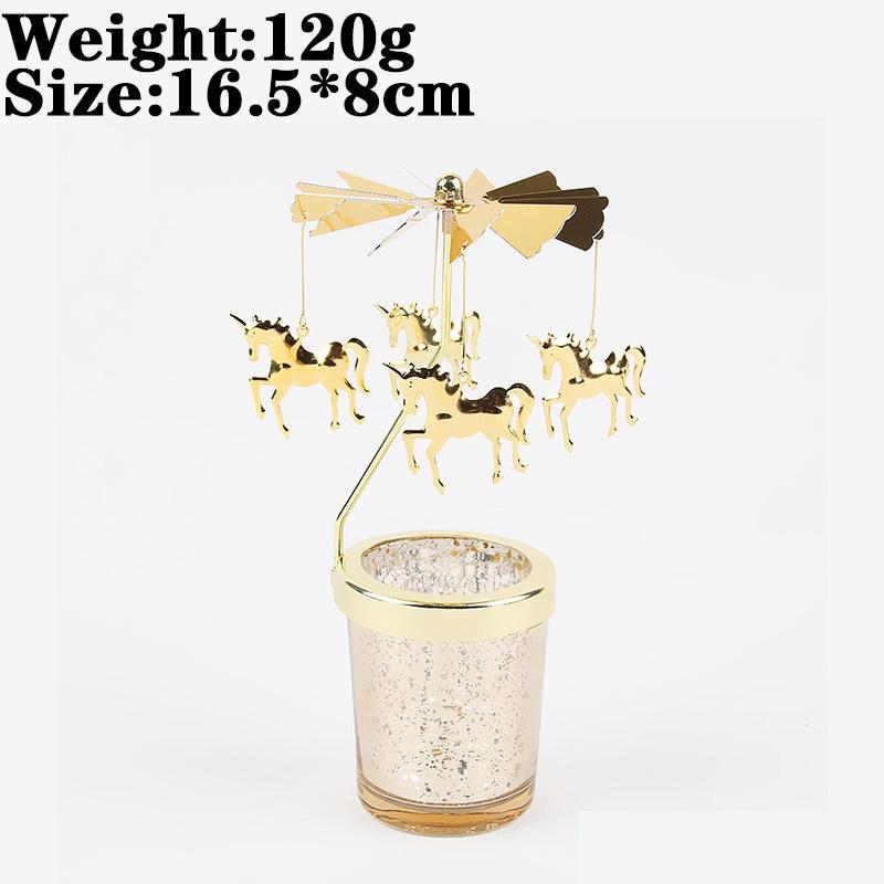 Love Wedding Candle Holders Snowflake Deer Fairy Rotating Candlestick Metal Tray Romantic Home Decoration Christmas Ornament