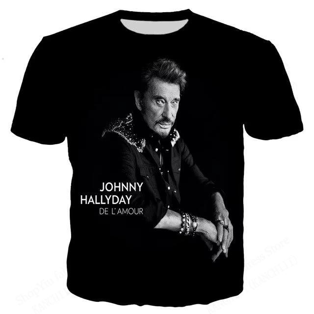 

Popular Singer Johnny Hallyday 3d Printed T-shirt Men Women Fashion Casual Short Sleeve T Shirt Rock Hip Hop Tops Tees 2XS