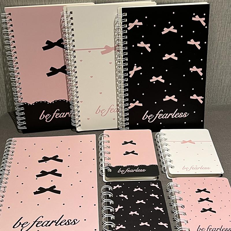 Cute Pink Bow A5 Coil Notebook Diary Sketchbook School Office Supplies Stationery Mini Portable Notepad Student Gift