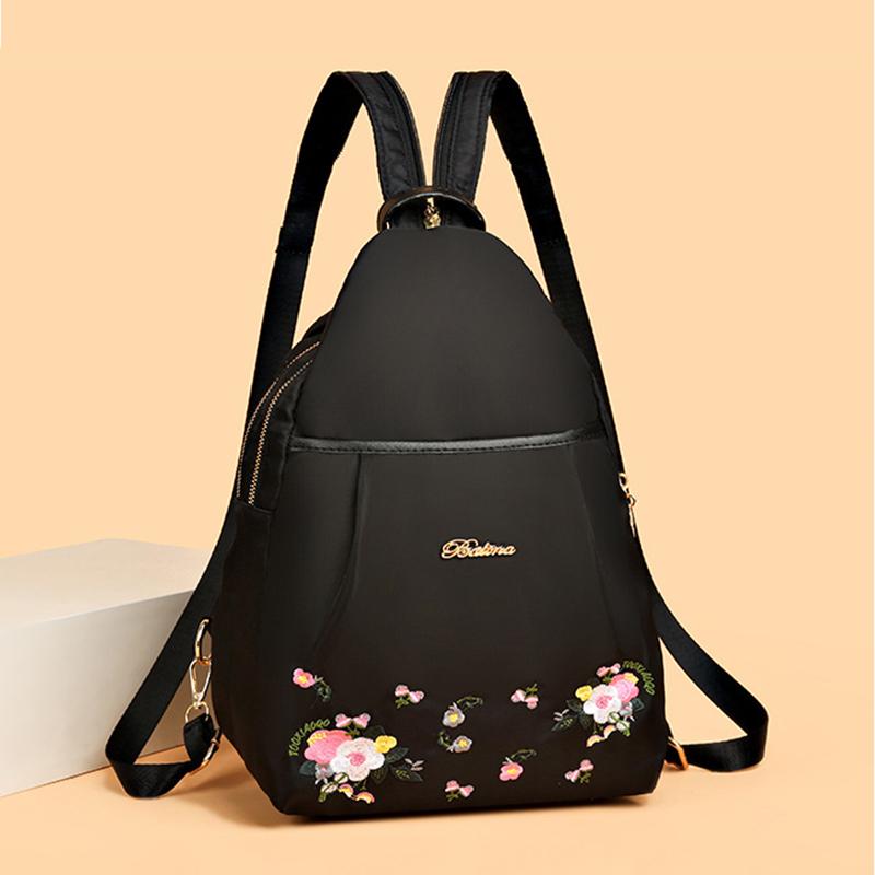 

Водонепроницаемый оксфордский женский рюкзак, модная повседневная сумка с вышивкой, дизайнерская женская большая вместительная дорожная сумка, сумки для покупок big чёрный