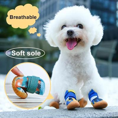 Breathable Summer Dog & Kitten Shoes Small Puppy Booties, Anti-Slip Paw Protector Outdoor Net Footwear Essential Pet Accessories