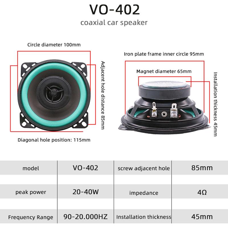 4/5/6.5 Inch Car Speakers HiFi Coaxial C Ar Subwoofer Universal Automotive Audio Music Full Range Frequency Car Stereo Speake