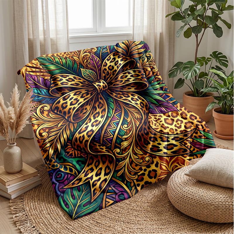 Leopard Print Luxury Clutch 1 Theme blanket Lightweight Warm Flannel Blanket Decorative Throw Blanket for Home Decoration