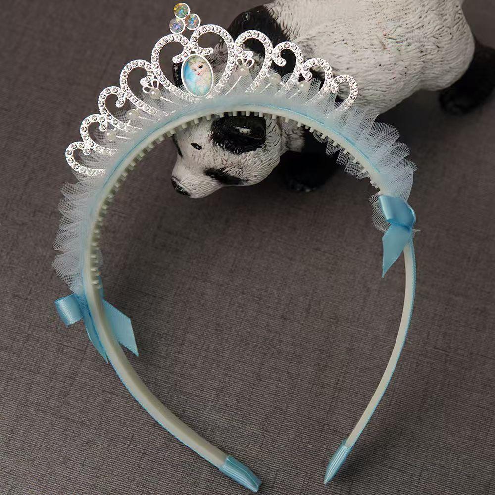 Crown Hair Accessories for Little Girls Sweet Fresh Sweet Mesh Bow Hair Clamp and Children's Hair Band Girl's Crown Headband