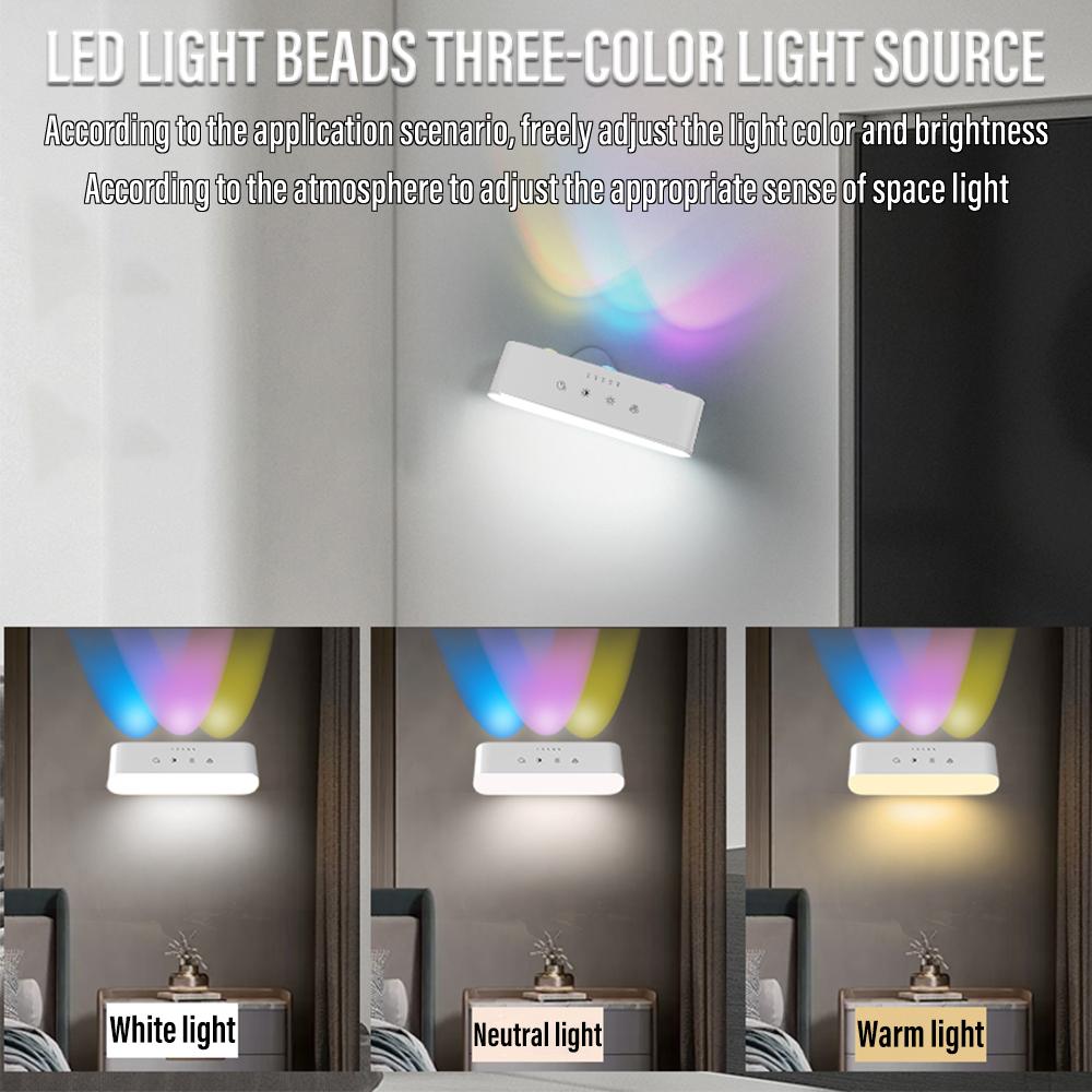 1PC Smart Wall Sconce USB Rechargeable Remote Control Ambient Light RGB and White Dimmable Lighting Night Lights