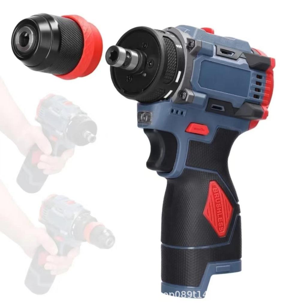 Brushless Impact Drill & Electric Screwdriver with Quick Chuck for Handheld Hole Drilling and Decoration