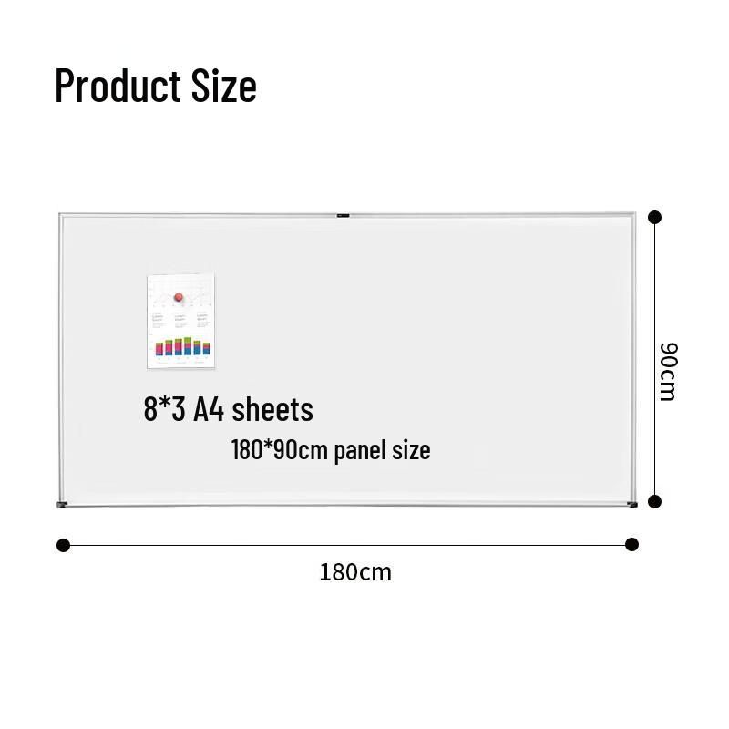 Deli High-End Magnetic Whiteboard 90x180cm