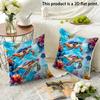 Colorful Peacock Patterned Pillowcasecushion Covers, Zippered, Decorative Pillowcases, 45X45 Cover Sleeves