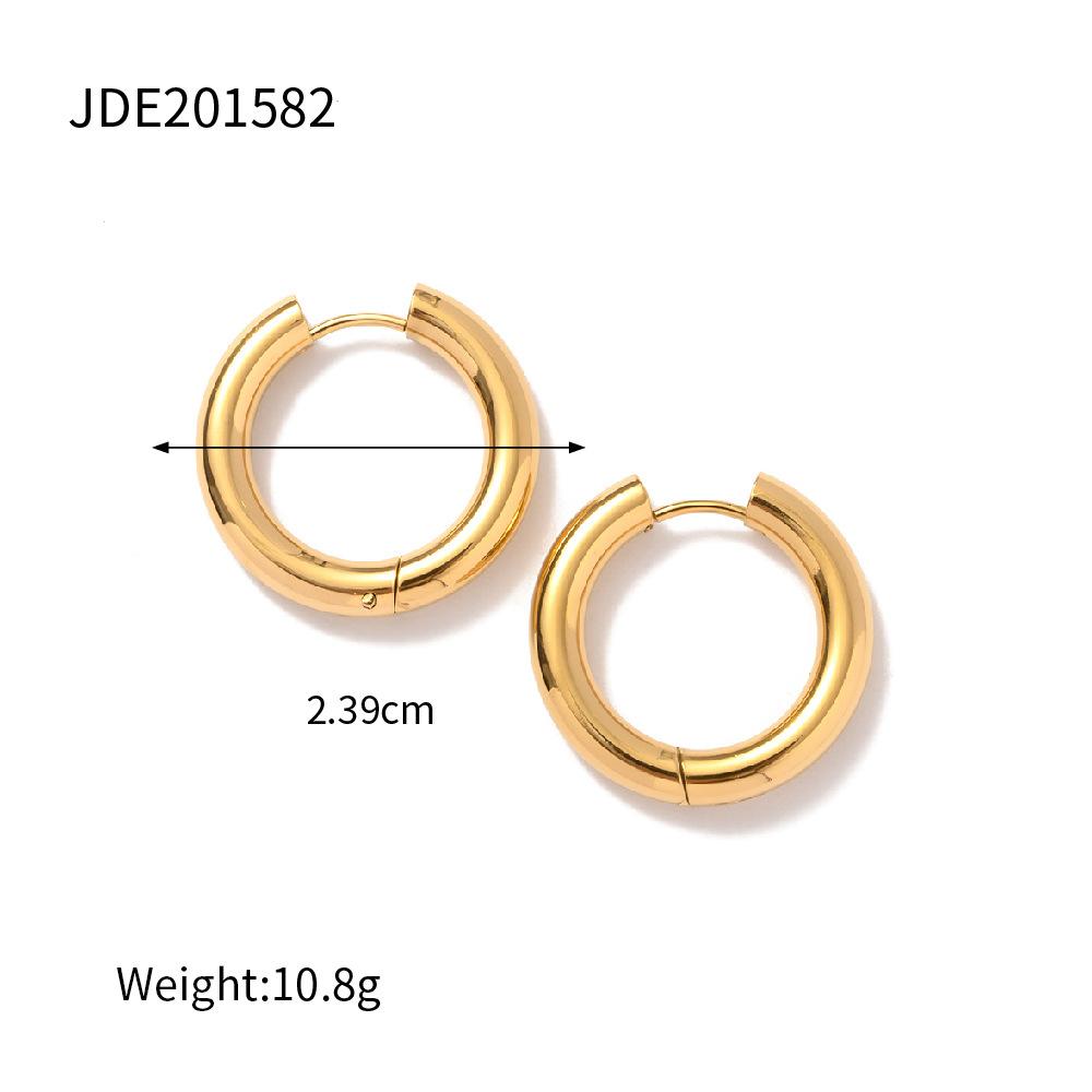 Simple Gold Hoop Earrings Minimalist Elegant Hypoallergenic Non-Tarnish Earrings for Women