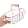 Chicken Egg Basket For Gathering Fresh Eggs Wire Collecting Basket With Metal Handle Countertop Fruit Storage Holder Farmhouse