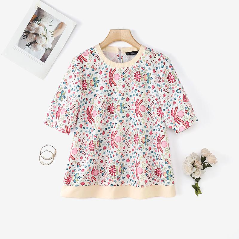 ZANZEA Bluză casual cu mânecă scurtă și gât rotund pentru femei