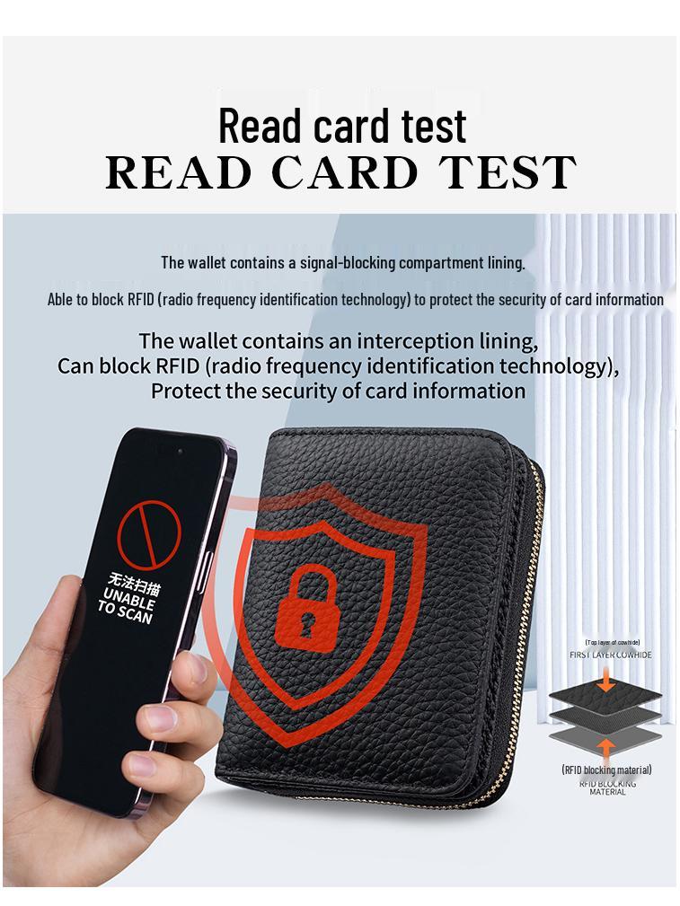 Women's Japanese Mini RFID Leather Wallet: Anti-Theft Card Holder & Zipper Coin Purse