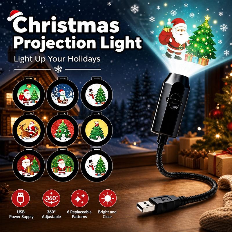 USB Operated Portable Projector Light Christmas Halloween Patterns for Bedroom Home Holiday Decoration
