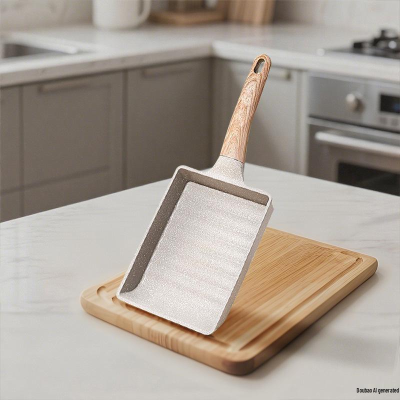 Non-Stick Square Tamagoyaki Maifan Stone Egg Roll Frying Pan Tamagoyaki белый