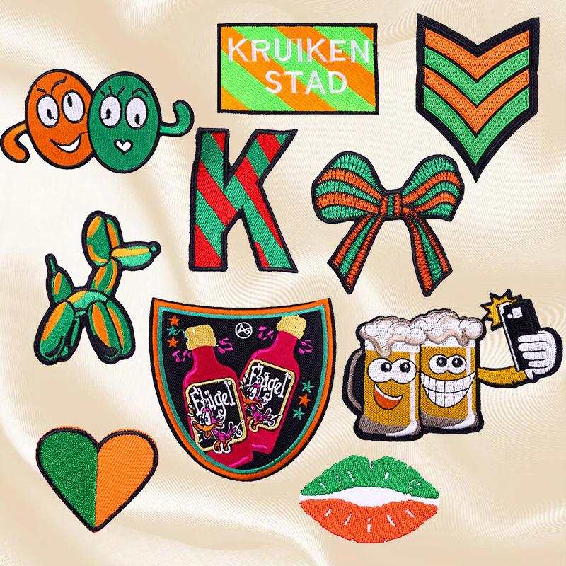 10pcs /Set Netherland Kruikenstad Emblem Embroidered Patches Iron On Patches For Clothing Netherland Carnival Patch Sewing Diy 