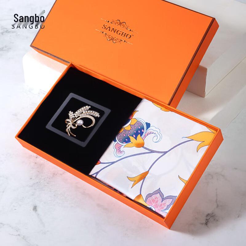 SANGBO Mulberry Silk Scarf & Eye Mask Gift Set
