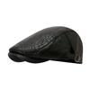 Autumn Winter Flat Cap British Style Newsboy Hat Duckbill Cap Leather Beret  Street Styling